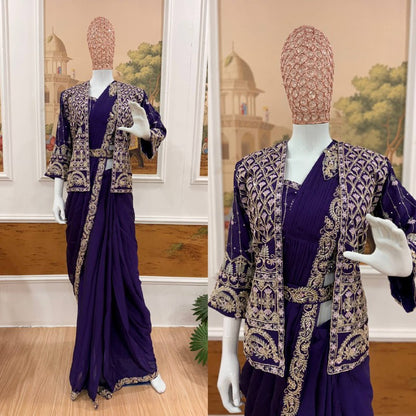 INDO-WESTERN DRAPE SAREE