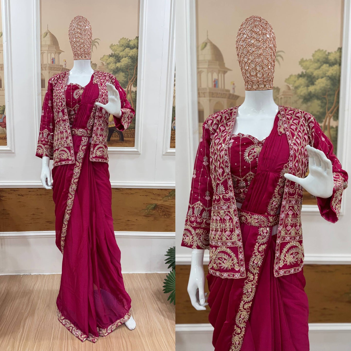 INDO-WESTERN DRAPE SAREE