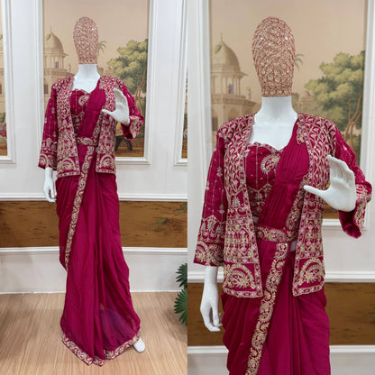 INDO-WESTERN DRAPE SAREE