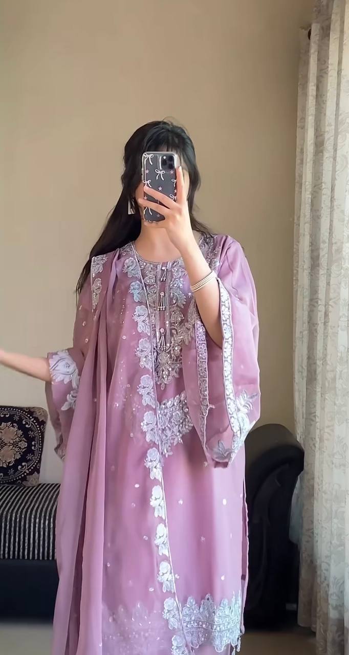 STYLISH KURTI DUPATTA WITH BEAUTIFUL PLAZZO single available wholesale