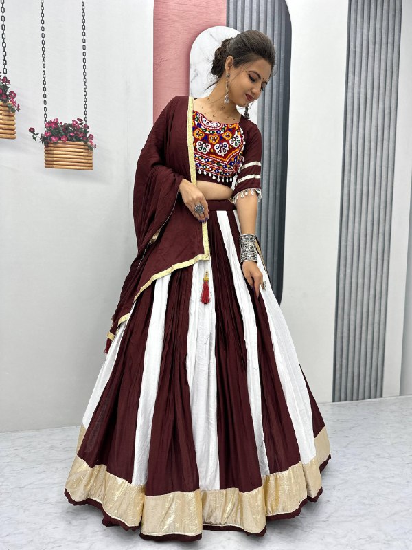 Navratri Special Pure Cotton Lehenga Choli with 6 Meter Big Flair