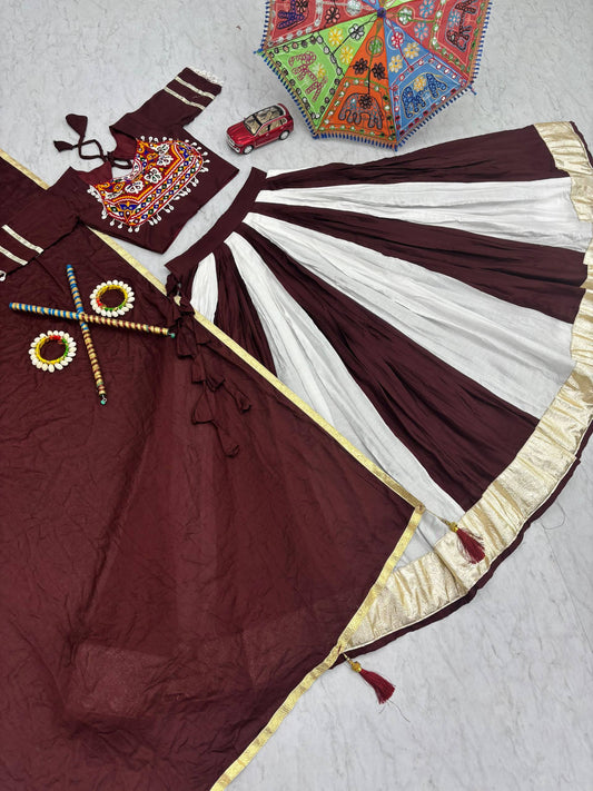 Navratri Special Pure Cotton Lehenga Choli with 6 Meter Big Flair