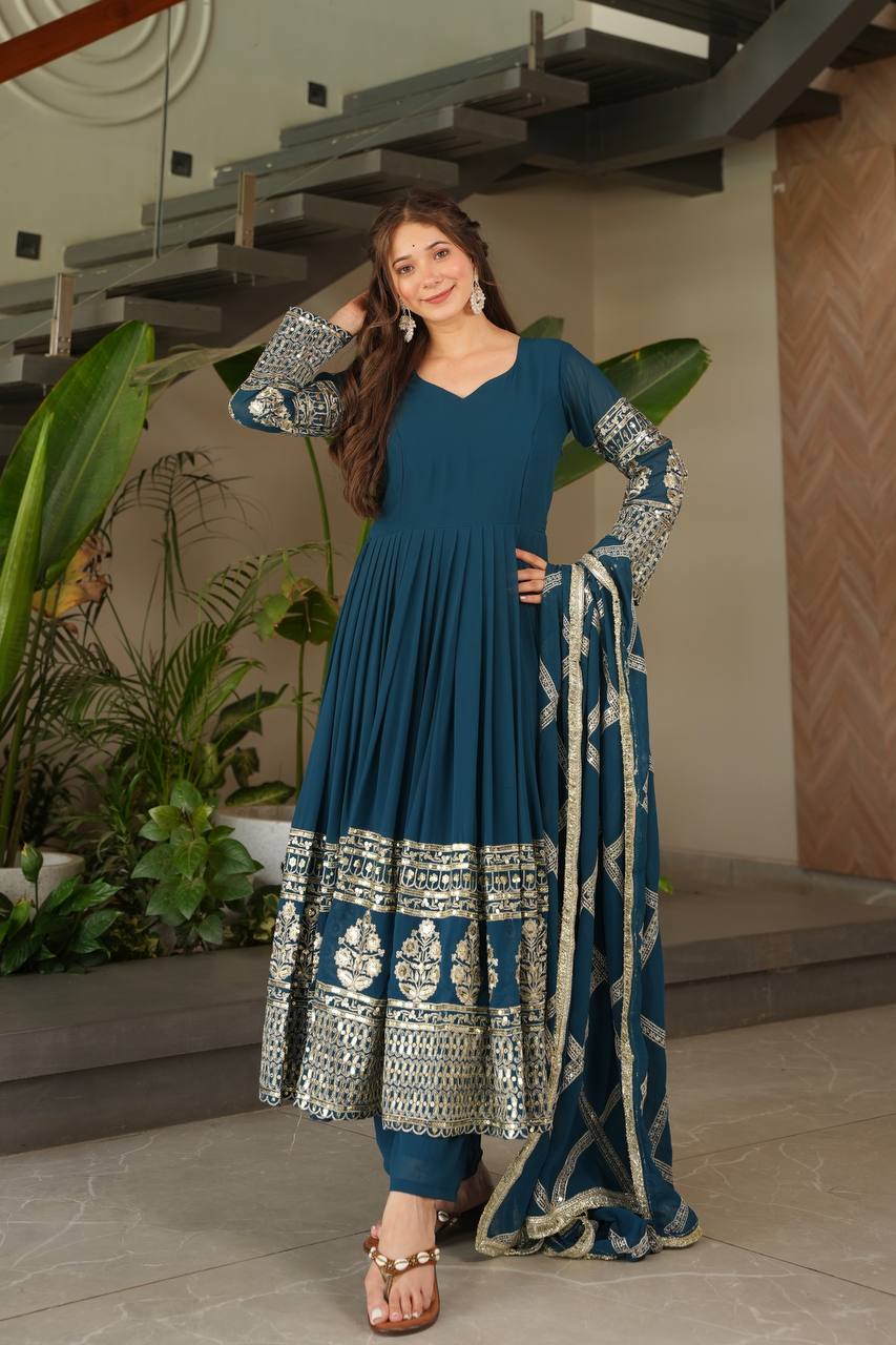 Designer Party Sharara Suit & Dupatta Set