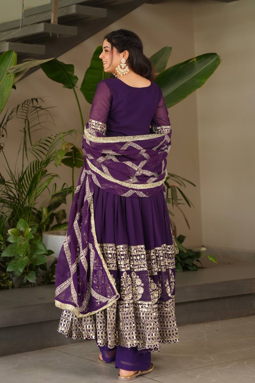Designer Party Sharara Suit & Dupatta Set