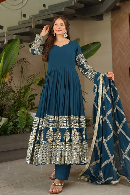 Designer Party Sharara Suit & Dupatta Set