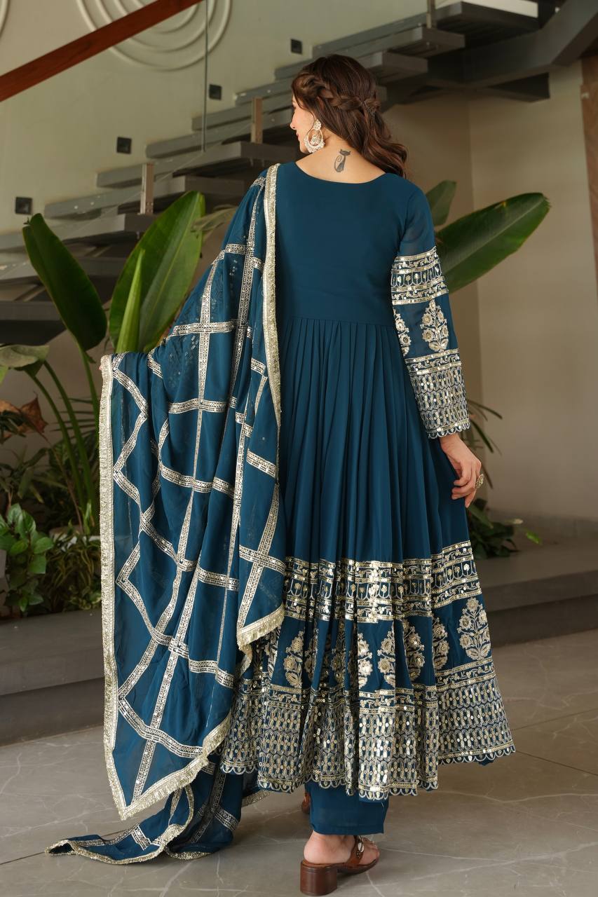 Designer Party Sharara Suit & Dupatta Set