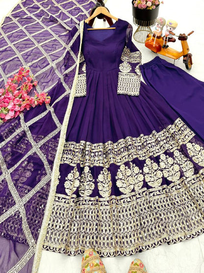 Designer Party Sharara Suit & Dupatta Set