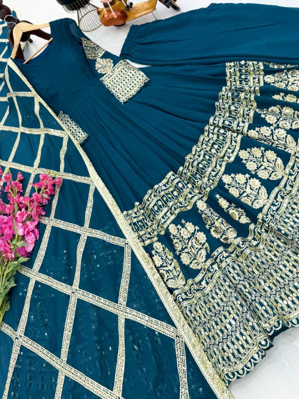 Designer Party Sharara Suit & Dupatta Set