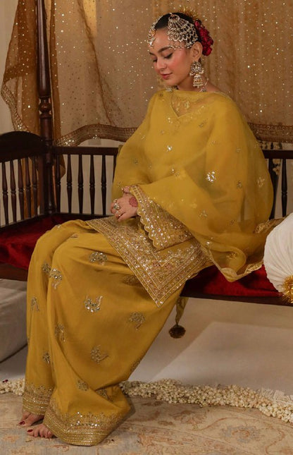 PARTY WEAR TOP AND PLAZO . WITH FANCY DUPPATA AND EMBROIDERY WORK