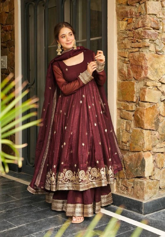 Elegant Heavy Embroidered Sequence Work Set suit salwar plazo