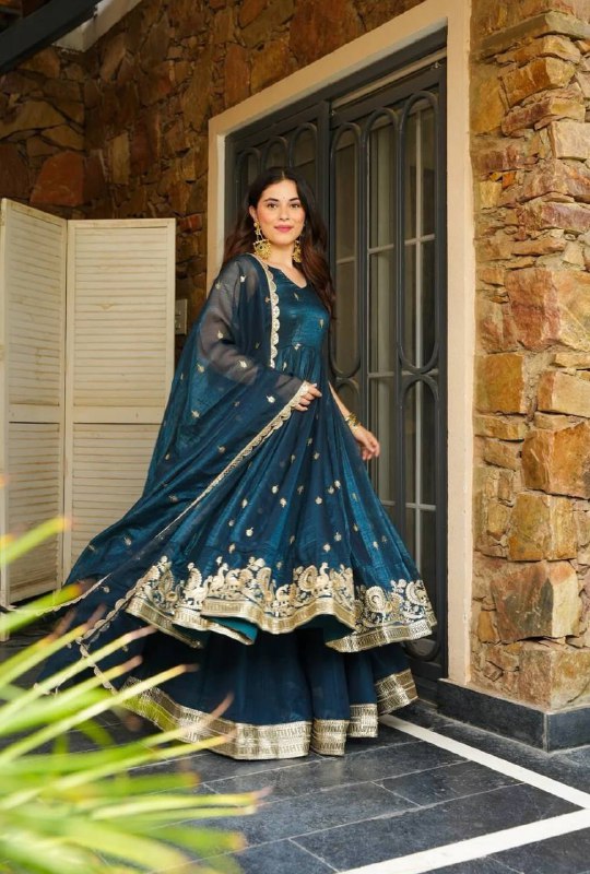Elegant Heavy Embroidered Sequence Work Set suit salwar plazo
