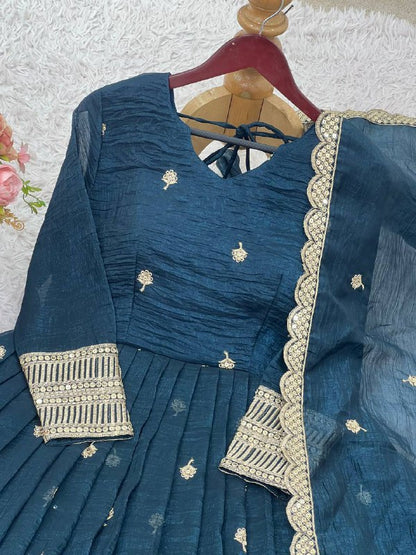 Elegant Heavy Embroidered Sequence Work Set suit salwar plazo