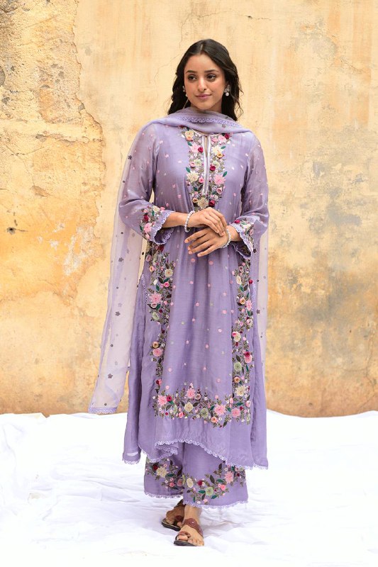 Designer Party Wear Look Top-Plazzo and Dupatta With Heavy Embroidery Work