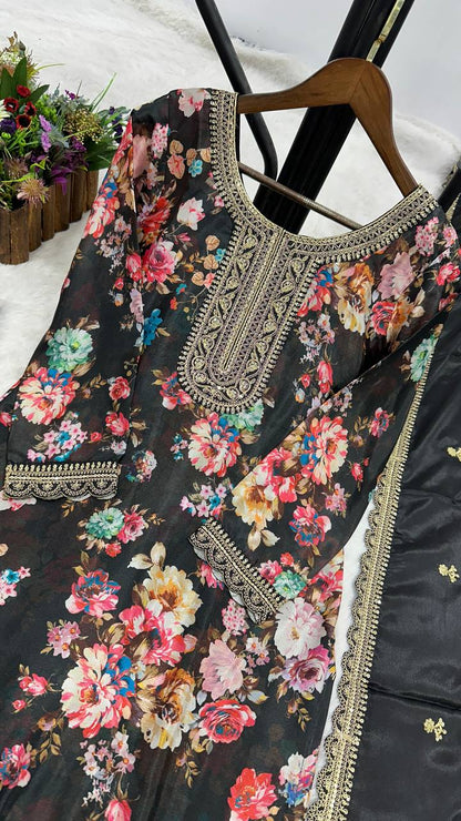 NEW READY TO WEAR COLLECTION FANCY DESIGN WITH DIGITAL PRINTED TOP - PENT WITH  DUPATTA