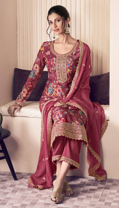 NEW READY TO WEAR COLLECTION FANCY DESIGN WITH DIGITAL PRINTED TOP - PENT WITH  DUPATTA