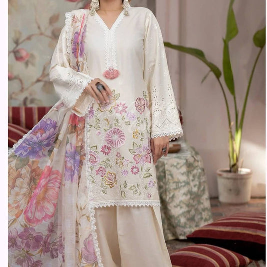 DESIGNER AND MOST TRENDING FARSI SALWAR SUIT IN THREE PIECE WITH EMBROIDERY WORK