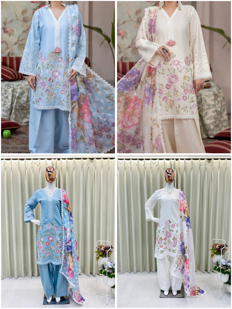 DESIGNER AND MOST TRENDING FARSI SALWAR SUIT IN THREE PIECE WITH EMBROIDERY WORK