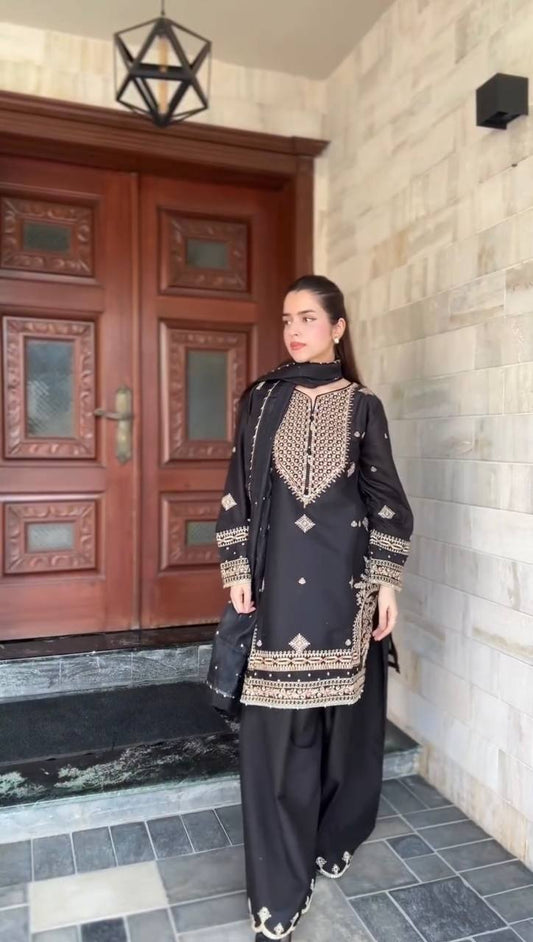 top sharara kameez Roman silk