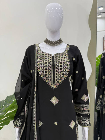 top sharara kameez Roman silk