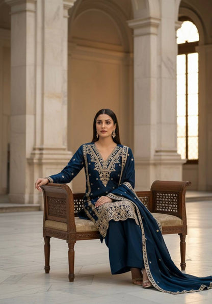 PERFECT FOR UP COMING EID 🌙 SEASON DESIGNER WEAR TOP WITH PLAZZO PAIR IN JIMMY CHOO