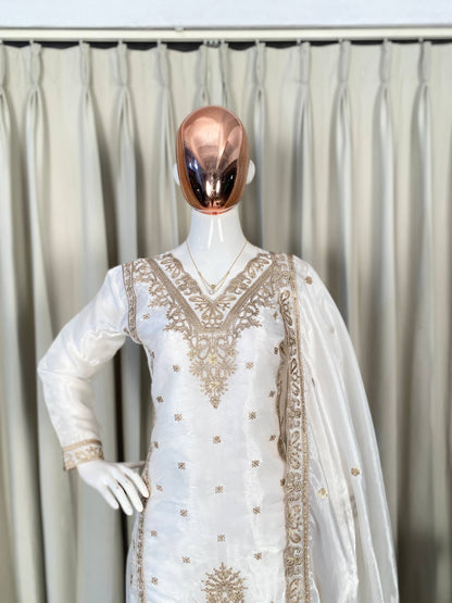 PERFECT FOR UP COMING EID 🌙 SEASON DESIGNER WEAR TOP WITH PLAZZO PAIR IN JIMMY CHOO