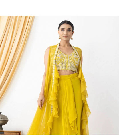 THREE PIECE HAND WORK  WESTERN OUTFIT FOR TRENDY WEDDING SEASON