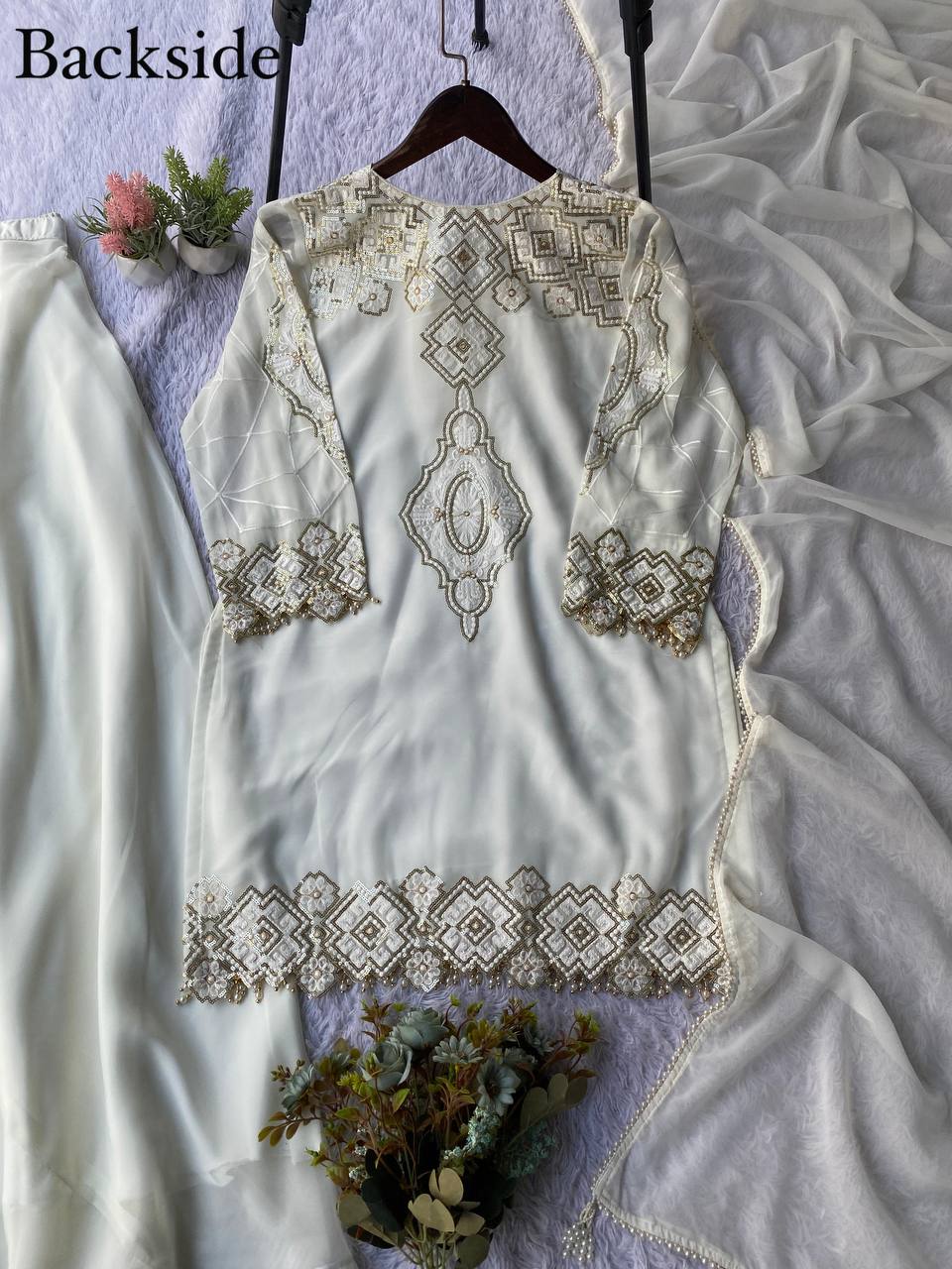 EID 🌙 EXCLUSIVE AND TRENDY FOR WEDDING SEASON OUR SEQUENCE EMBROIDERY WORKED TOP, PLAZZO AND DUPATTA