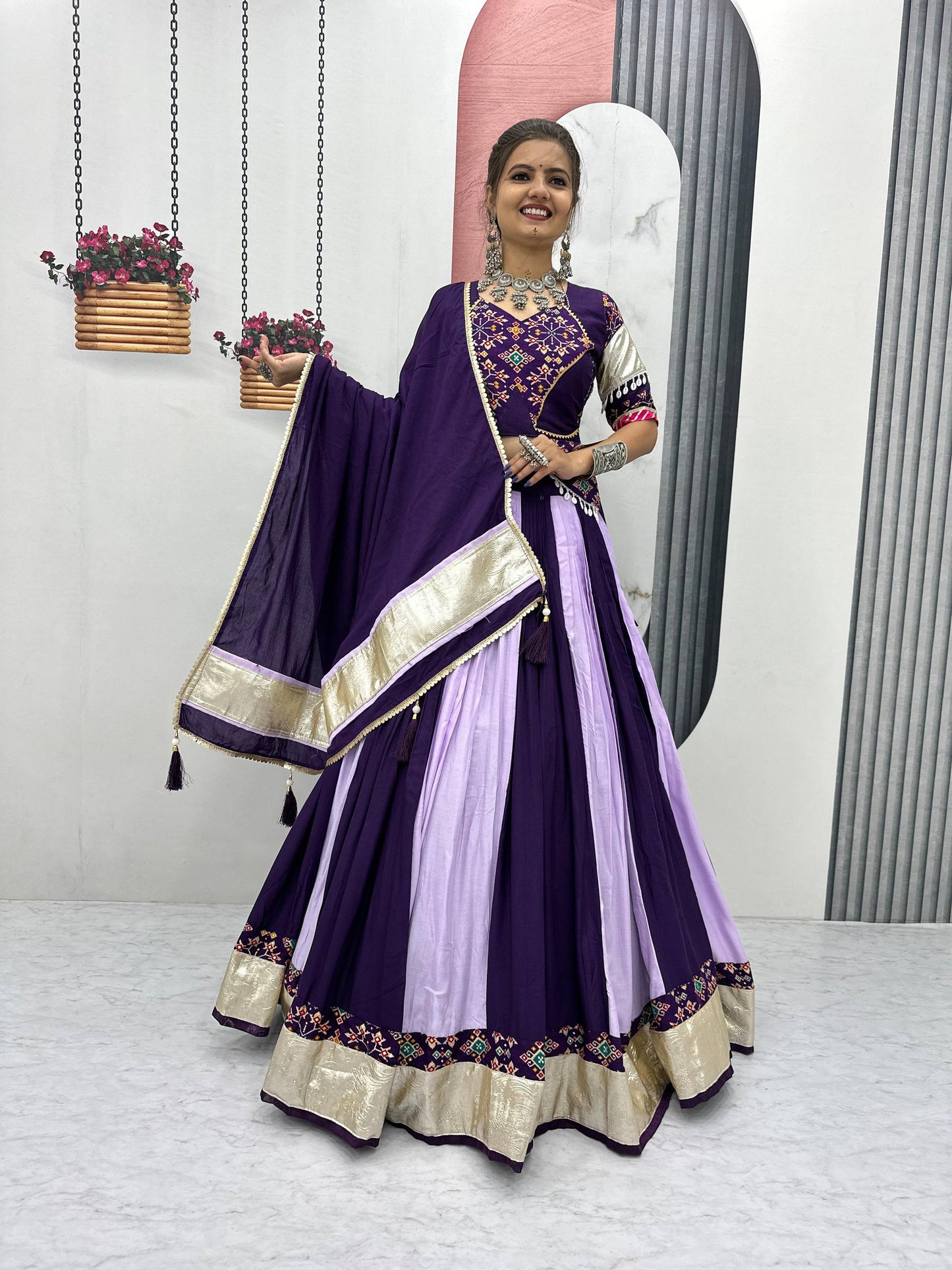 Navratri Special Pure Cotton Lehenga Choli with 6 Meter Big Flair
