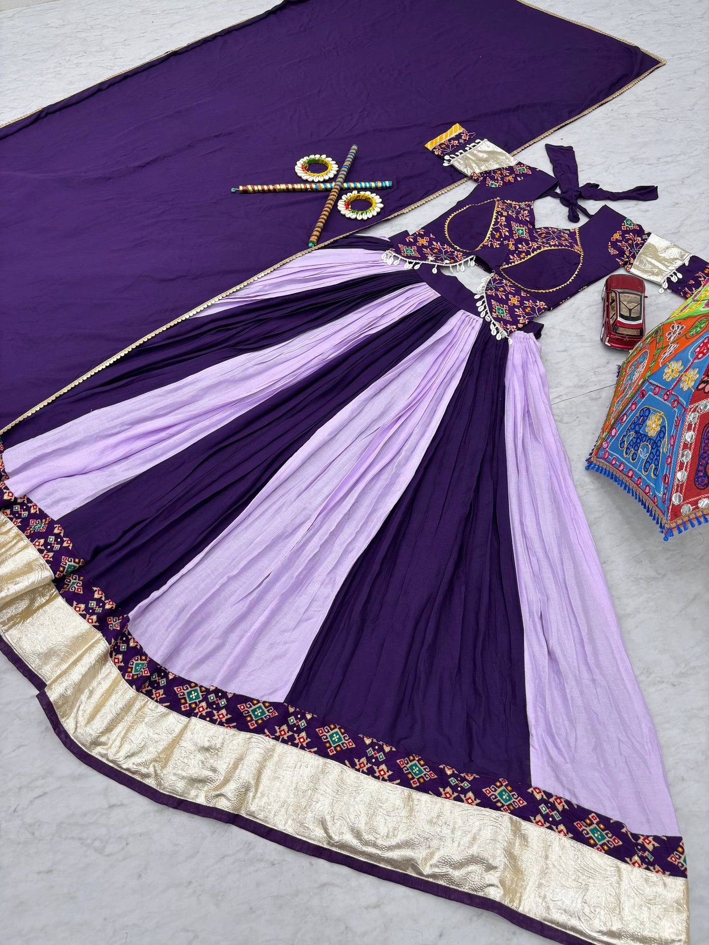 Navratri Special Pure Cotton Lehenga Choli with 6 Meter Big Flair