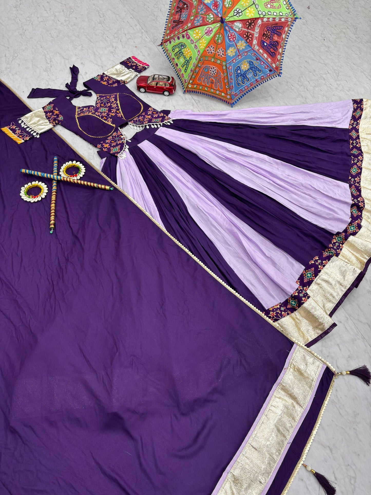 Navratri Special Pure Cotton Lehenga Choli with 6 Meter Big Flair
