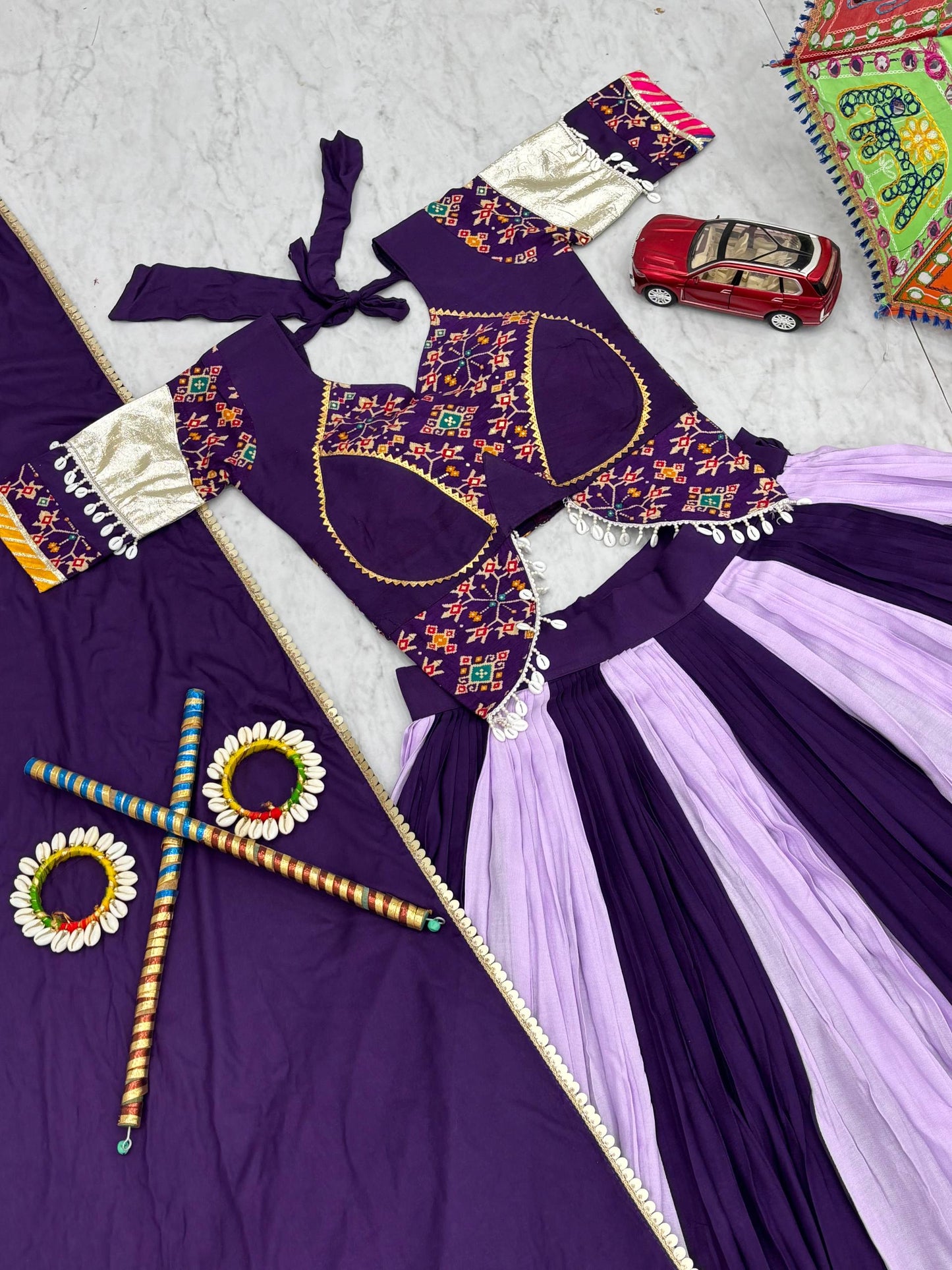 Navratri Special Pure Cotton Lehenga Choli with 6 Meter Big Flair