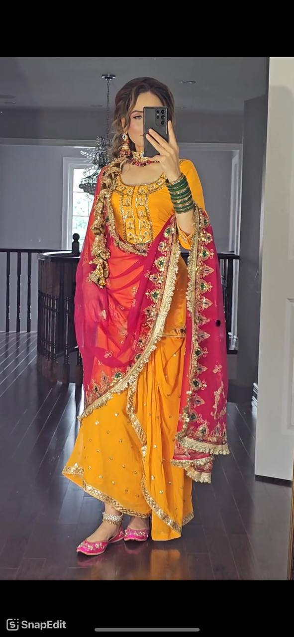 New Designer Party Wear Look Top ,Dhoti Skirt and Dupatta
