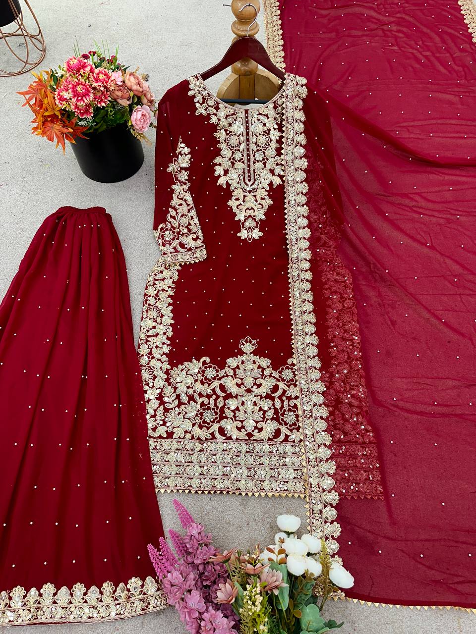 Elegant Coding Embroidered Sequence Work and Moti Work Beautiful Designer Set single available wholesale