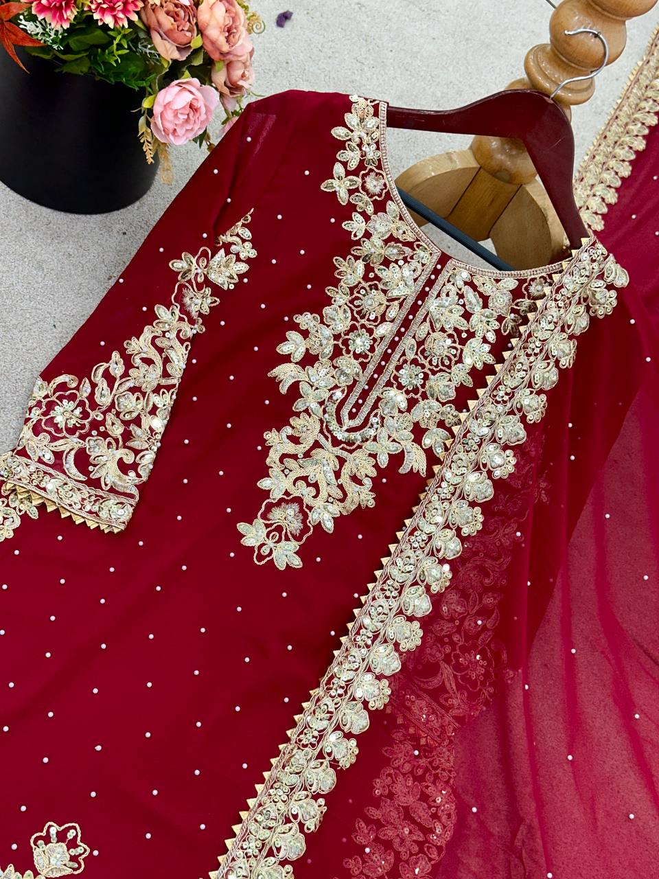Elegant Coding Embroidered Sequence Work and Moti Work Beautiful Designer Set single available wholesale