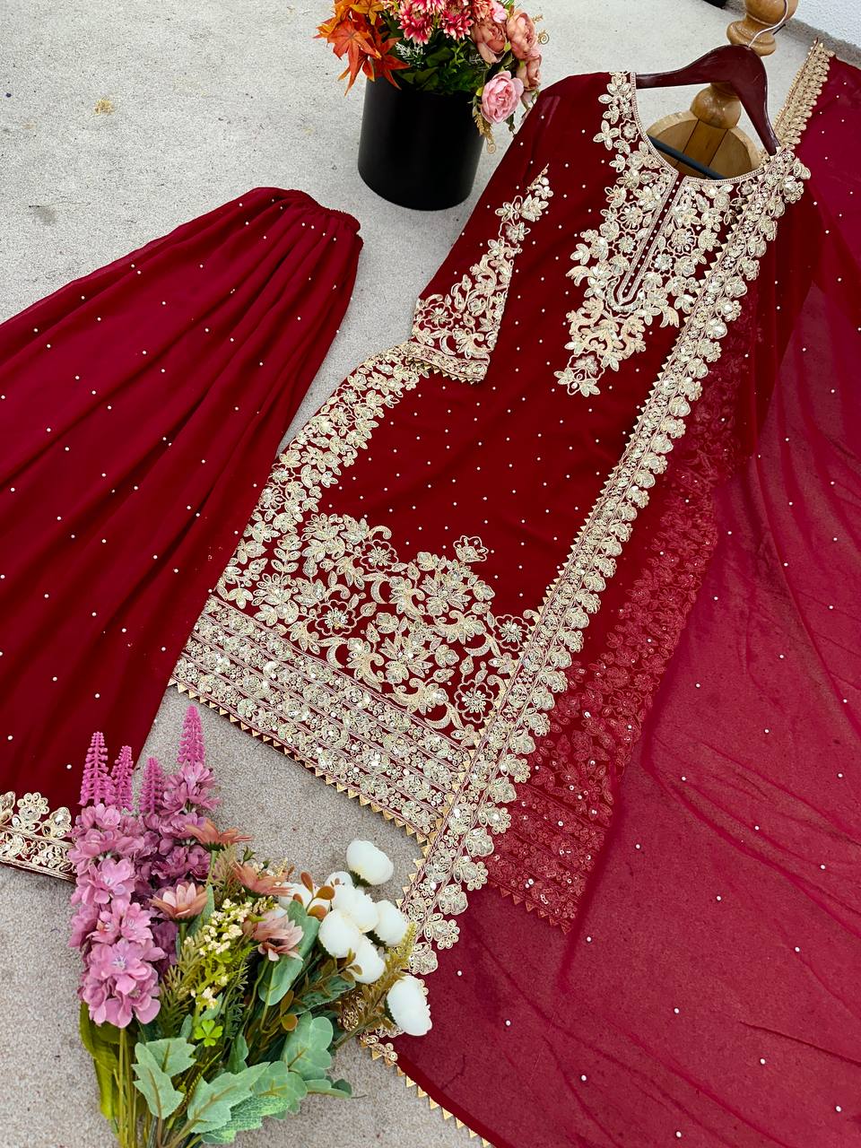 Elegant Coding Embroidered Sequence Work and Moti Work Beautiful Designer Set single available wholesale