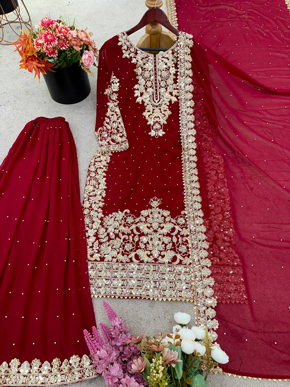 Elegant Coding Embroidered Sequence Work and Moti Work Beautiful Designer Set single available wholesale