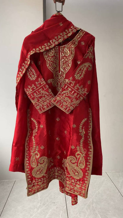 SEQUENCE EMBROIDERY WORKED TOP, PLAZZO WITH DUPATTA