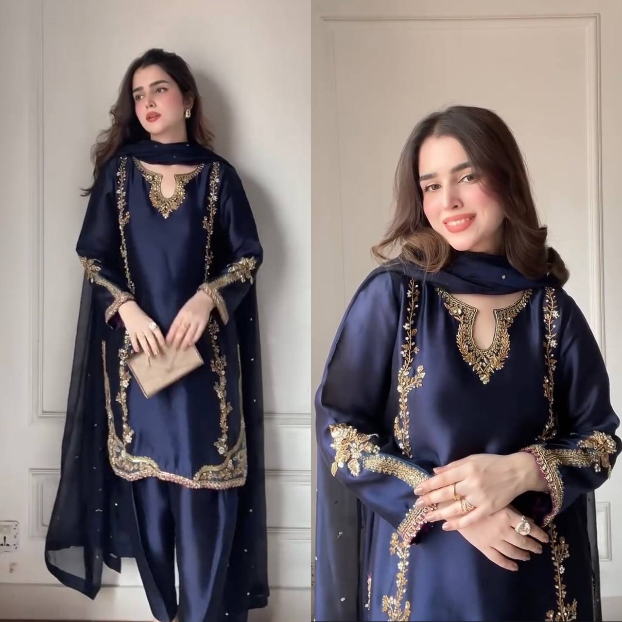 Đěsigner Party Wear Look top with farshi salwar