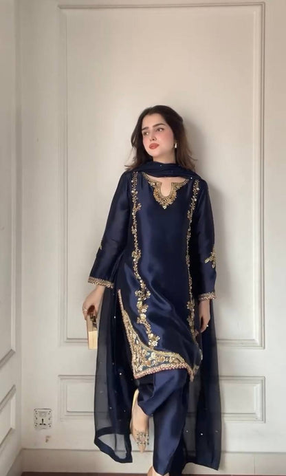 Đěsigner Party Wear Look top with farshi salwar