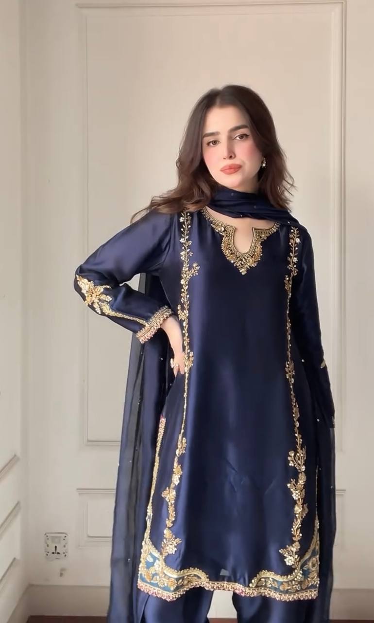 Đěsigner Party Wear Look top with farshi salwar