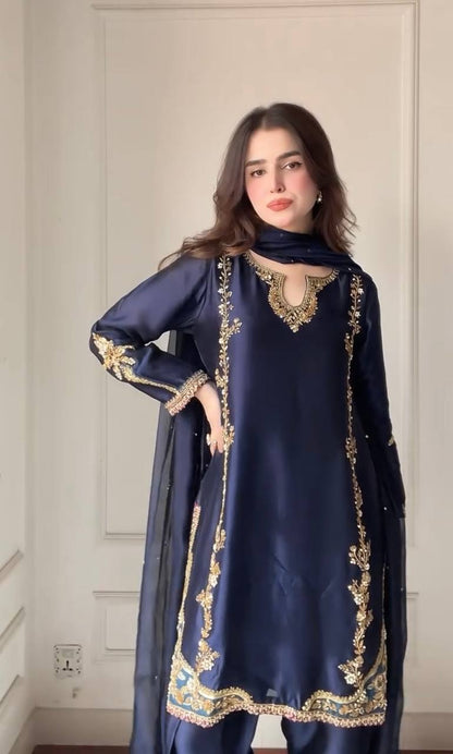 Đěsigner Party Wear Look top with farshi salwar