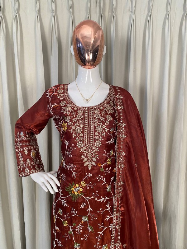 PERFECT FOR PARTY AND WEDDING OUR DESIGNER WEAR TOP WITH SARARA PAIR IN JIMMY CHOO