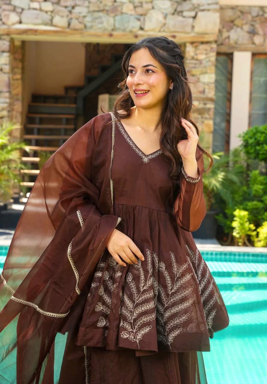 Elegant Coding Embroidered Work Beautiful Designer Set