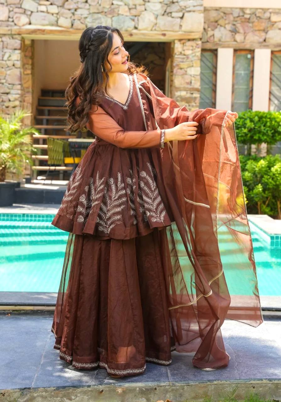 Elegant Coding Embroidered Work Beautiful Designer Set