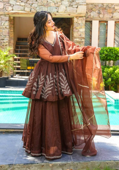 Elegant Coding Embroidered Work Beautiful Designer Set