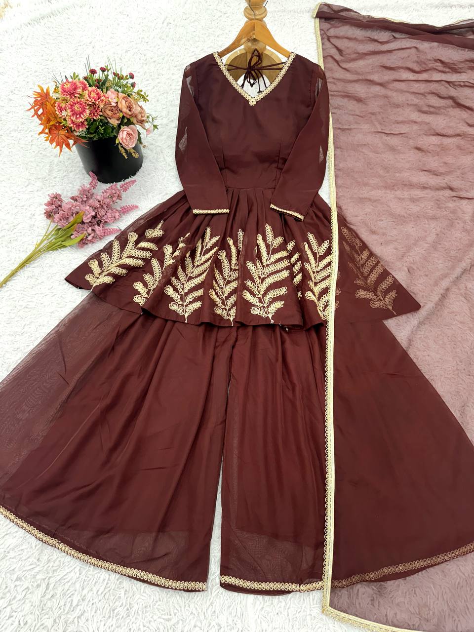 Elegant Coding Embroidered Work Beautiful Designer Set