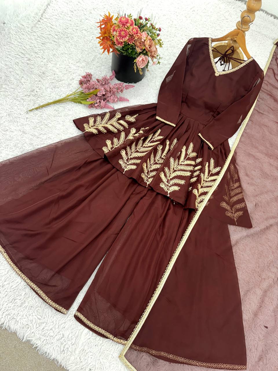 Elegant Coding Embroidered Work Beautiful Designer Set