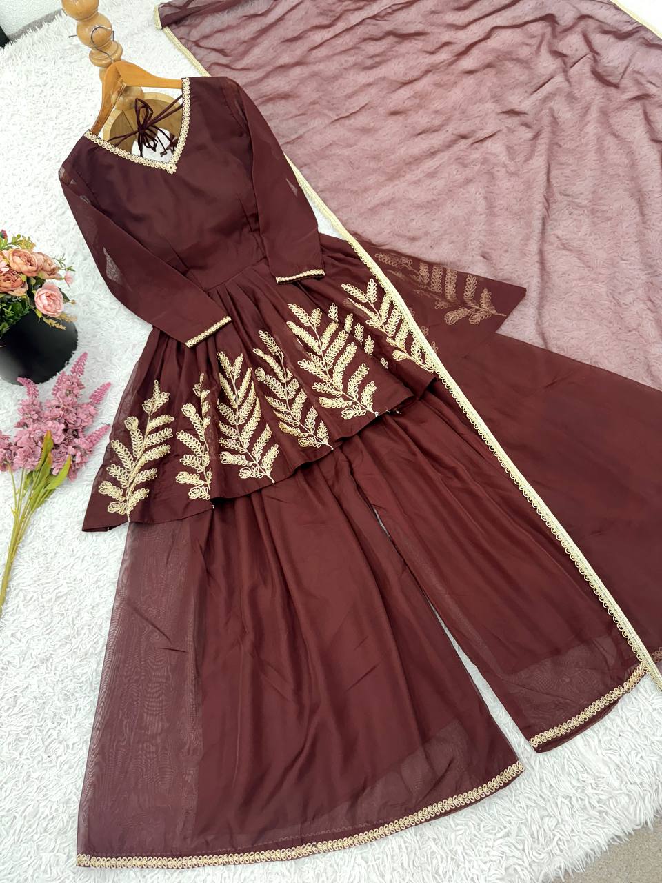Elegant Coding Embroidered Work Beautiful Designer Set