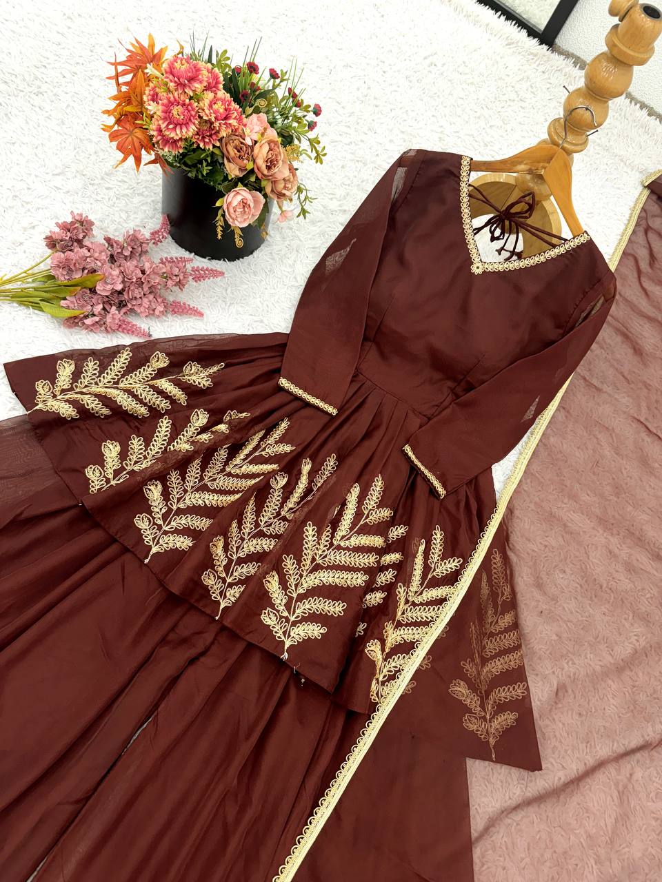 Elegant Coding Embroidered Work Beautiful Designer Set