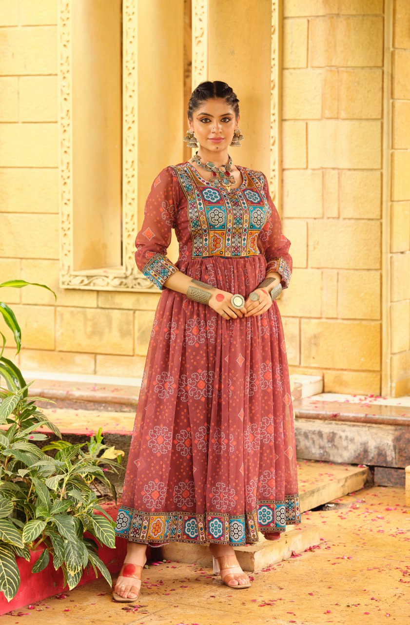 FAUX GEORGETTE FABRIC, GAMTHI JACQUARD WEAVING NACK AND LACE BORDER